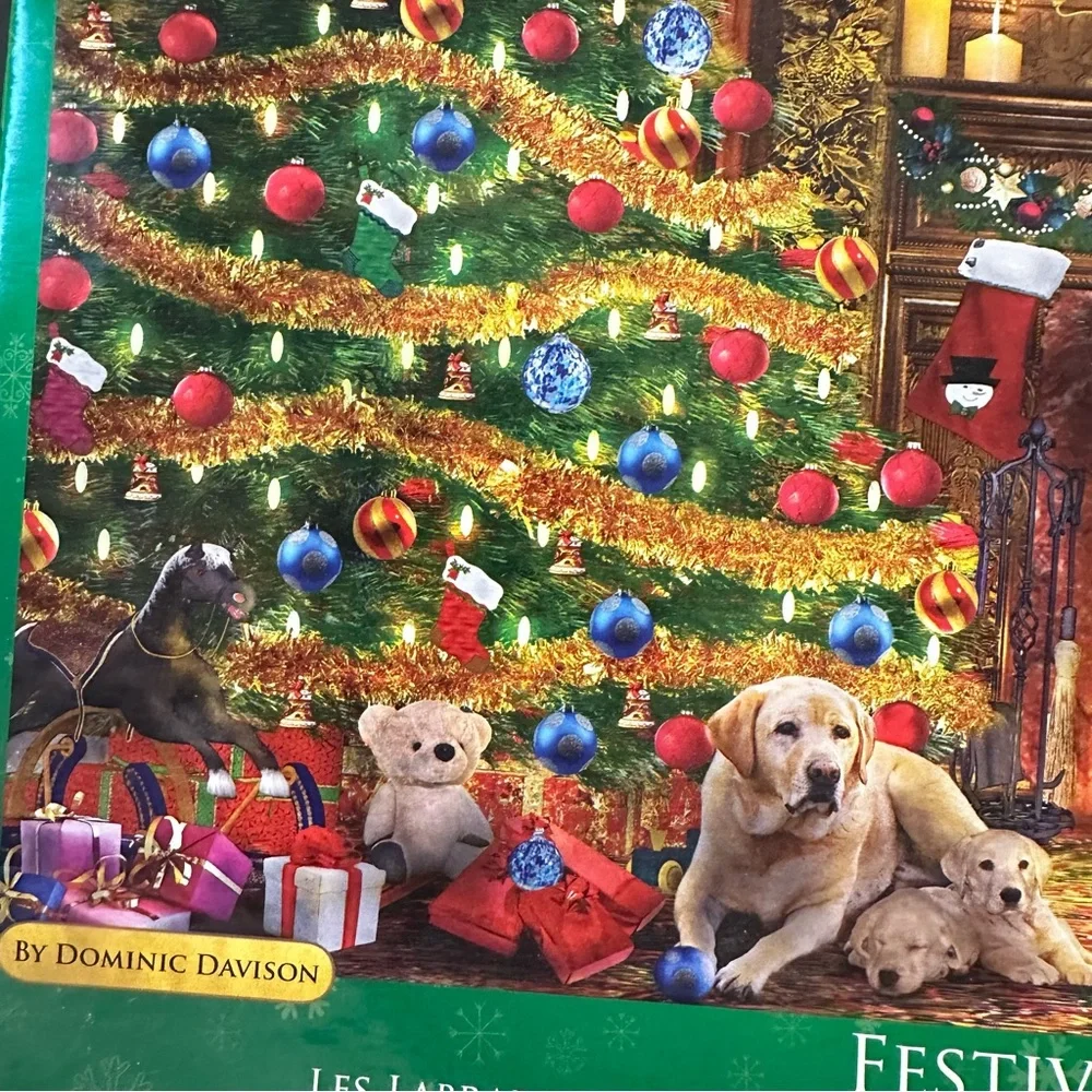 Christmas Puzzle! EUROGRAPHICS 1000pc Golden Lab Holiday puzzle
